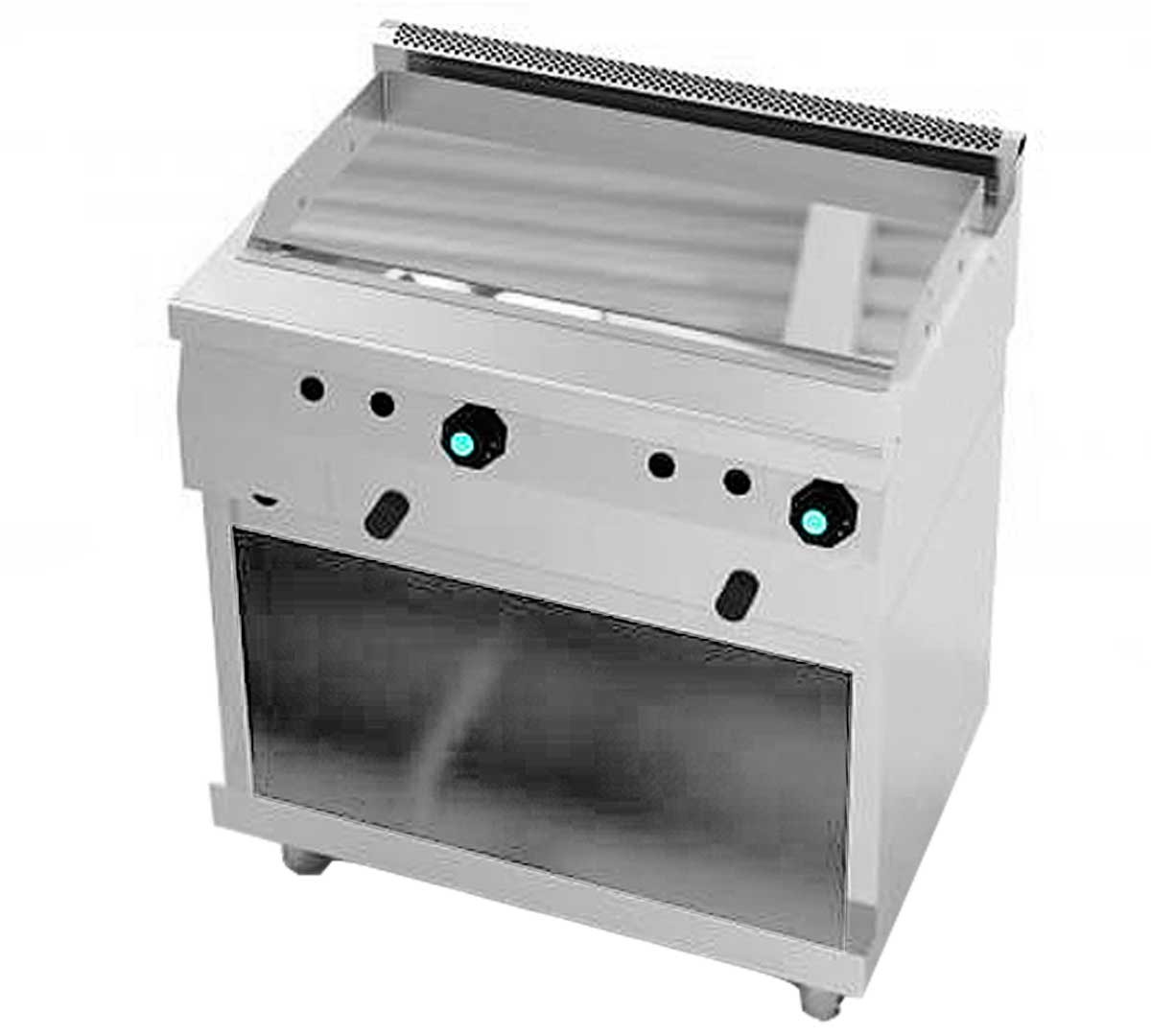 Jemi Fry Top Serie 600 Liso Pie Gas - Fondo 60 cm CROMO