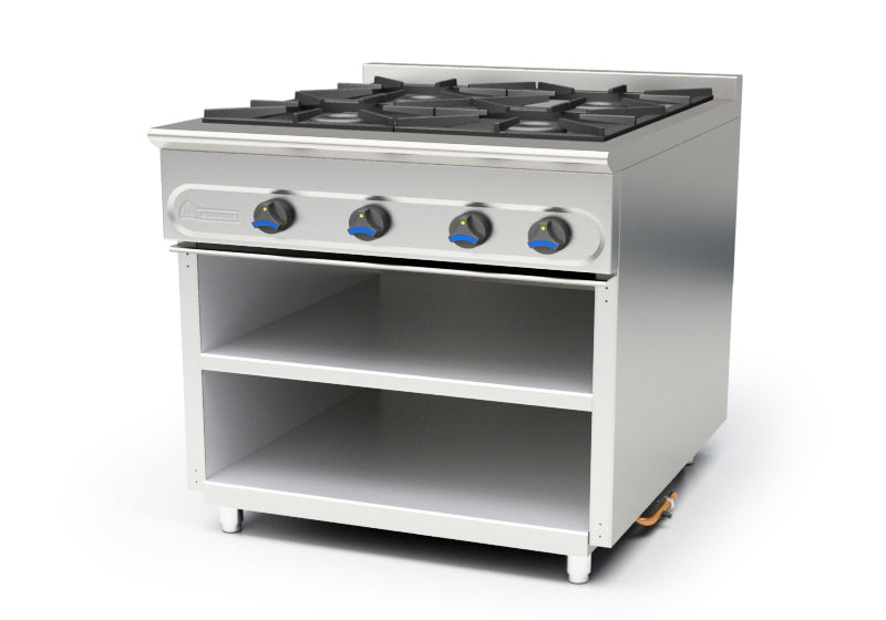 Cocina modular a gas serie 750 Mundigas M-900/4E con dos estantes