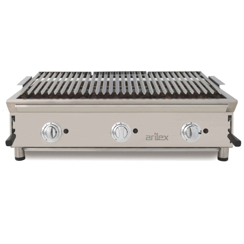 BARBACOA A GAS PIEDRA VOLCÁNICA ARILEX CON PARRILLA INOXIDABLE REGULABLE