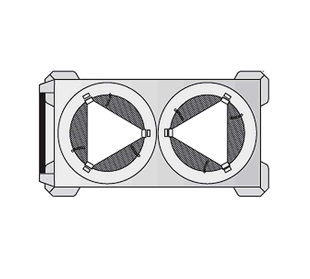 Edenox Carro Caliente Dispensador de Platos - CPC2-28 - Capacidad 90 Platos de Ø 18 a 28 cm 2 Columnas, 92 x 49,5 x 89,5 cm