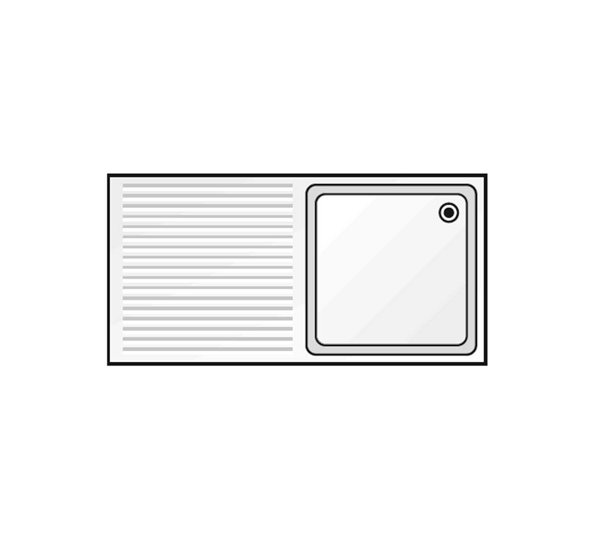 Edenox Fregadero Gama 500 Puertas Abatibles - EDENOX, 80 x 50 x 85 cm Escurridor a la izquierda 1 Cuba. 2 Puertas