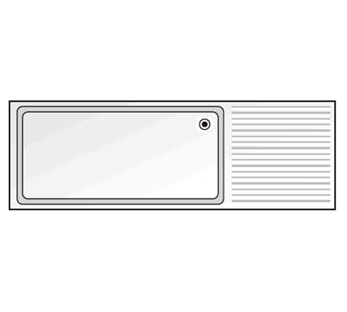 Edenox Fregadero Gama 700 Gran Capacidad Bastidor sin Estante - EDENOX, 180 x 70 x 85 cm Escurridor a la derecha Cuba 116 x 50 x 37,5 cm
