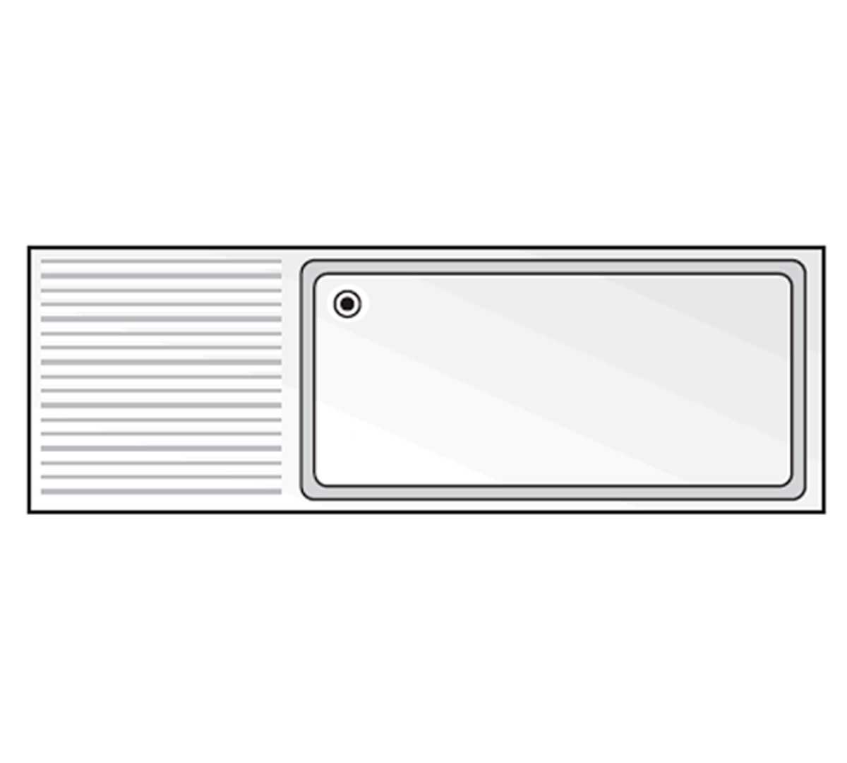 Edenox Fregadero Gama 700 Gran Capacidad sin Bastidor - EDENOX, 160 x 70 cm Escurridor a la izquierda Cuba 80 x 50 x 37,5 cm