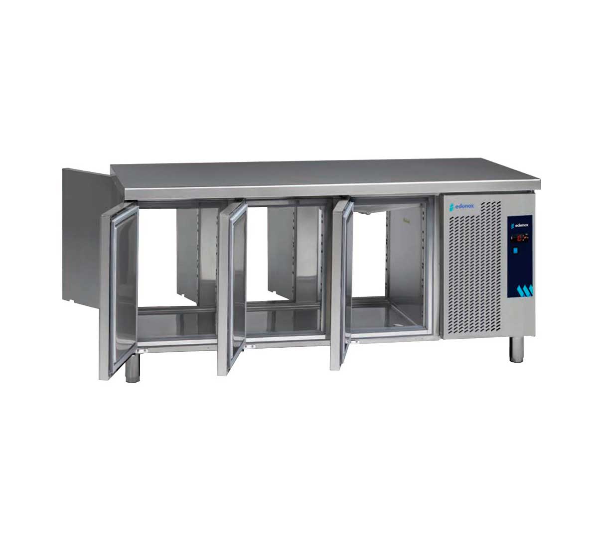 Edenox Mesa Refrigerada Puertas Pasantes GN 1/1 - EDENOX, MPGC-180 HC - 3 Puertas Dimensiones 179,2 x 77,8 x 85 cm