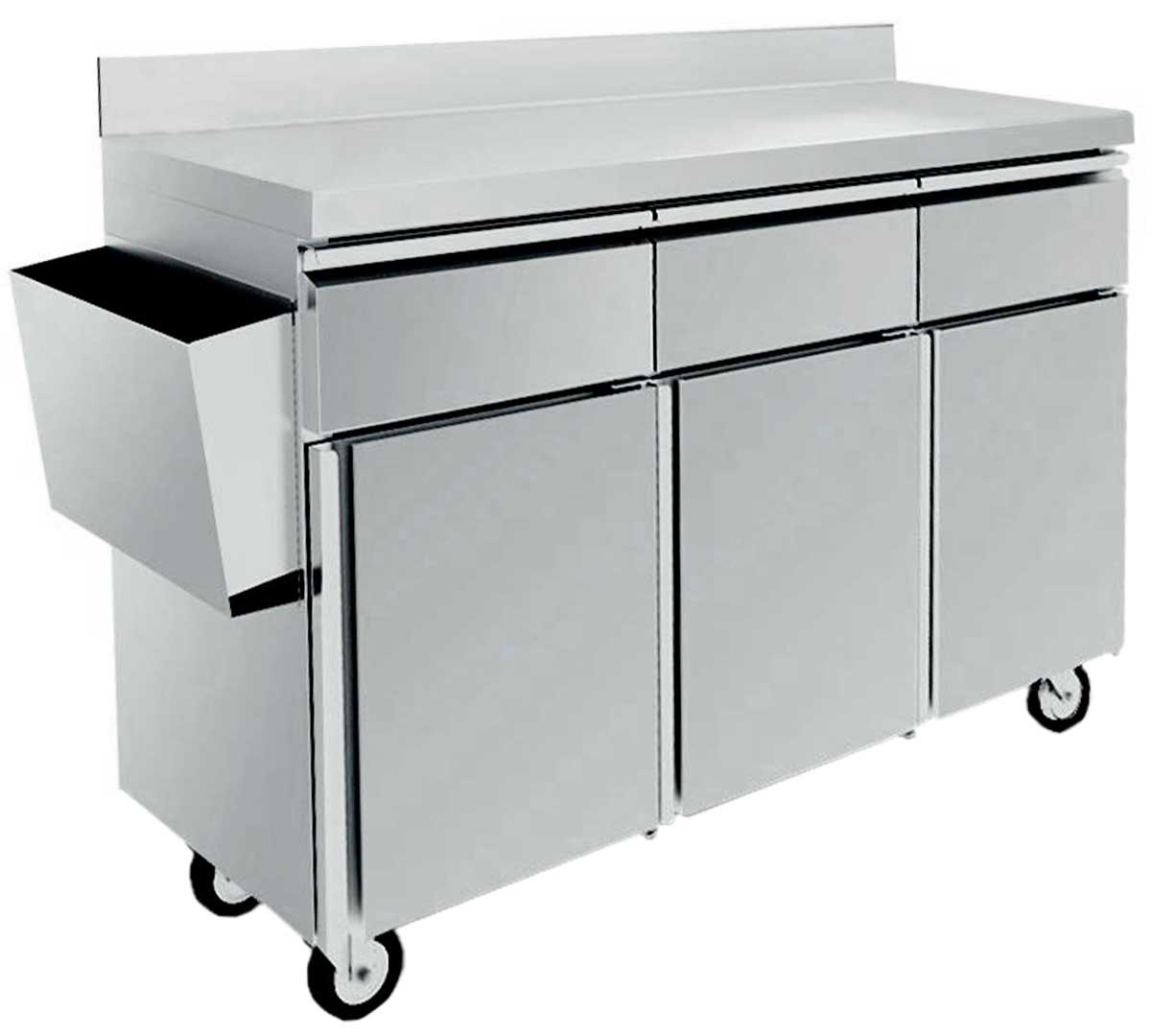 Edenox Mesa de Terraza MT - MT-1560 CP - 3 Puertas y 3 Cajones Dimensiones 150 x 60 x 119,2 cm