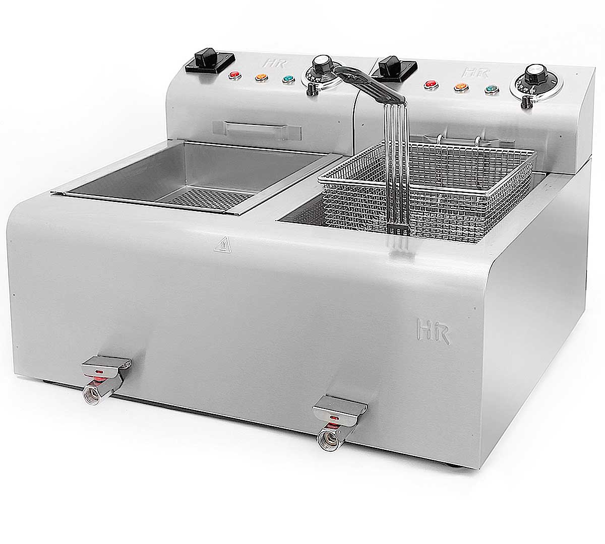 Fainca HR Freidora Serie 500 FD Alto Rendimiento - HR, FD8LAR - 2 Cubas 8 litros Potencia 5,5+5,5 kW Dimensiones 60 x 55 x 35,6 cm