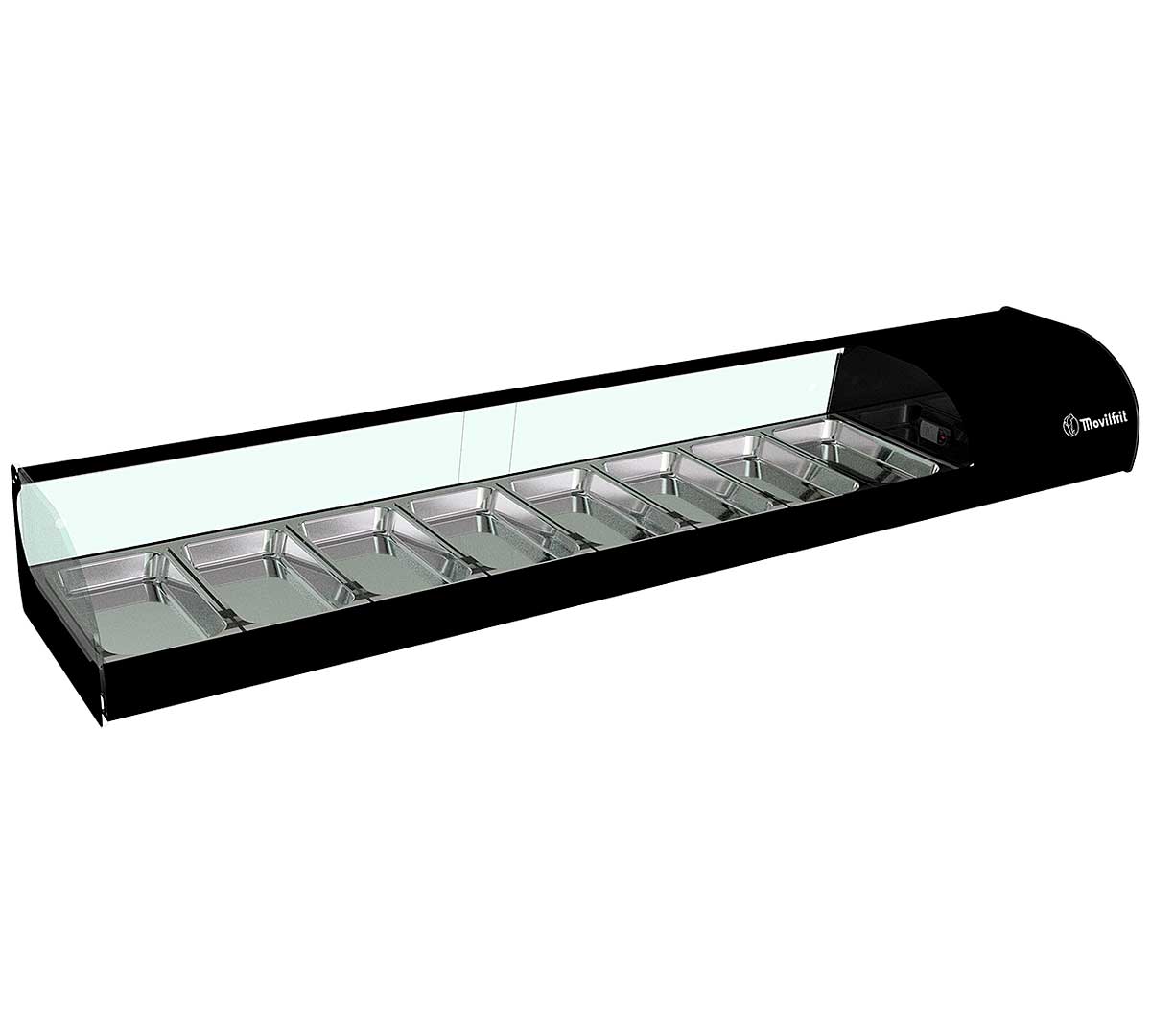 Movilfrit Vitrina Refrigerada Iron 1 Piso GN - 8 bandejas GN 1/3Dimensiones 182,6 x 39 x 21,5 cm cm