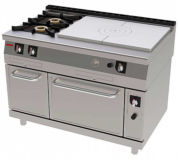 Jemi Cocina Serie 750 Francesa Horno TP716 Gas - Fondo 75 cm - 1 Placa + 2 Fogones