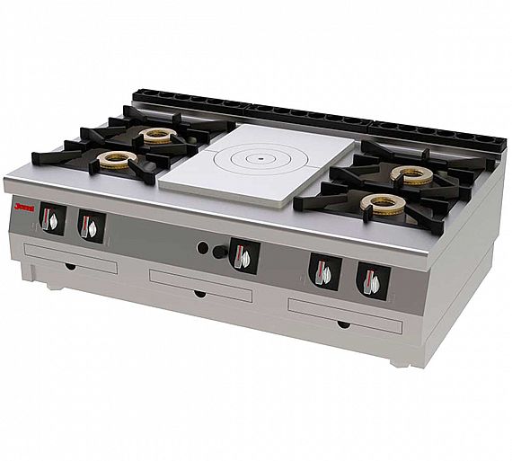 Jemi Cocina Serie 750 Francesa Sobremesa STP764 Gas - Fondo 75 cm - 1 Placa + 4 Fogones
