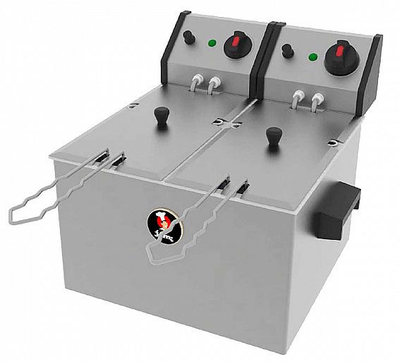 Jemi Freidora Sobremesa J-3/2 Eléctrica - Fondo 42,5 - 2 Cubas 4,5 litros