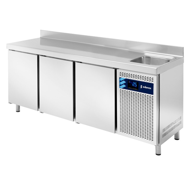 Mesas refrigerada Serie 600 MPSF de Edenox - 4 Puertas - 530 litros Dimensiones 254,2 x 60 x 85 cm