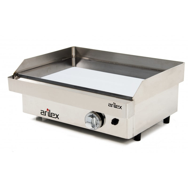 Plancha a gas ARILEX en acero 15 mm con baño cromo duro con medidas 610x457x240h mm 60PGC