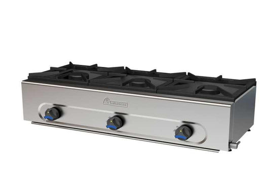 COCINAS A GAS DE SOBREMESA MUNDIGAS - COCINA DE 3 FUEGOS DIMENSIONES:970X380X275 mm