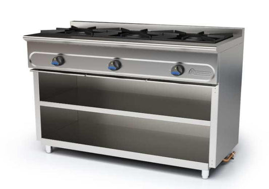 COCINA FONDO 550 CON MUEBLE MUNDIGAS - MS 1200/3E - 3 Fogones sin Portabombonas