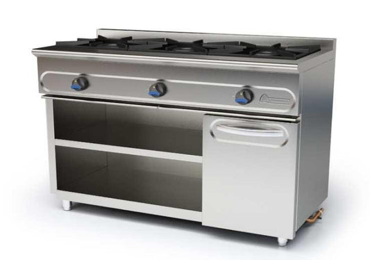 COCINA FONDO 550 CON MUEBLE MUNDIGAS - M 1200/3E - 3 Fogones con Portabombonas