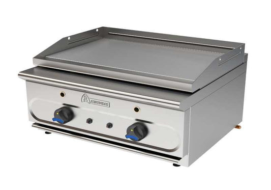 FRY TOP A GAS DE SOBREMESA FONDO 550 - FS-25, dimensiones exteriores 65 x 55 x 29 cm