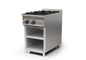 COCINA A GAS CON MUEBLE FONDO 750 - M-750/2E-COCINA DE 2 FUEGOS SIN HORNO, 455X750X850 mm