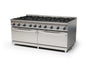 COCINA CON HORNO A GAS FONDO 900 - COCINA DE 8 FUEGOS CON 2 HORNOS DIMENSIONES: 1655X900X850 mm-M-1600/8H2