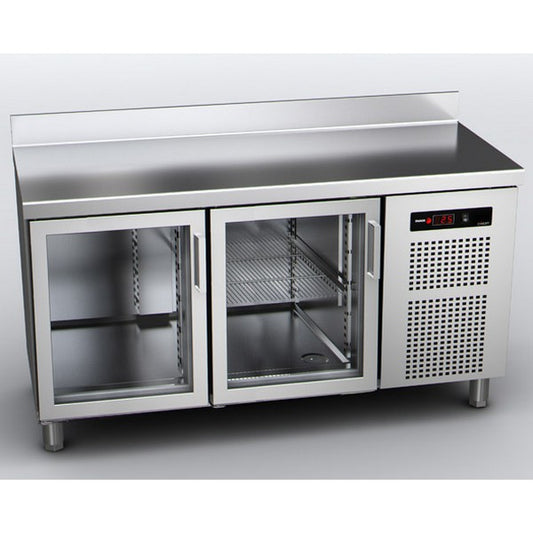 MESA POSITIVA CON PUERTAS DE CRISTAL SNACK, EMSP-150-PC