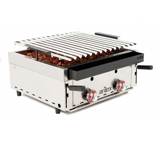 BARBACOA A GAS PIEDRA VOLCÁNICA CON PARRILLA INOXIDABLE