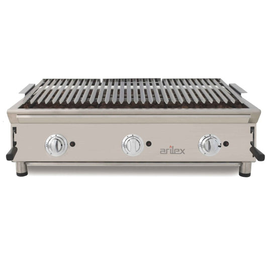BARBACOA A GAS PIEDRA VOLCÁNICA ARILEX CON PARRILLA INOXIDABLE REGULABLE