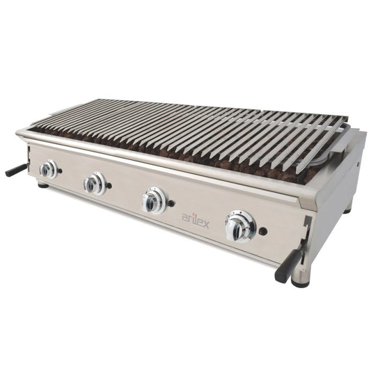 BARBACOA A GAS PIEDRA VOLCÁNICA ARILEX CON PARRILLA INOXIDABLE REGULABLE