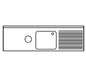 Edenox Fregadero Gama 600 Orificio y Espacio Lavavajillas - EDENOX, 180 x 60 x 85 cm Escurridor a la Derecha