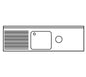 Edenox Fregadero Gama 600 Orificio y Espacio Lavavajillas - EDENOX, 180 x 60 x 85 cm Escurridor a la Izquierda