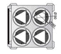 Edenox Carro Caliente Dispensador de Platos - CPC4-28 - Capacidad 180 Platos de Ø 18 a 28 cm 4 Columnas, 90 x 90 x 89,5 cm