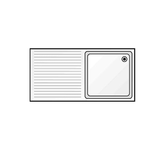 Edenox Fregadero Gama 500 Puertas Correderas - EDENOX, 100 x 50 x 85 cm Escurridor a la izquierda 1 Cuba 34 x 36,5 x 15 cm. 2 Puertas