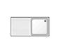 Edenox Fregadero Gama 500 Puertas Correderas - EDENOX, 100 x 50 x 85 cm Escurridor a la izquierda 1 Cuba 34 x 36,5 x 15 cm. 2 Puertas