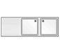 Edenox Fregadero Gama 500 Puertas Correderas - EDENOX, 120 x 50 x 85 cm Escurridor a la izquierda 2 Cubas 34 x 36,5 x 15 cm. 2 Puertas