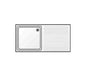 Edenox Fregadero Gama 500 Puertas Abatibles - EDENOX, 80 x 50 x 85 cm Escurridor a la derecha 1 Cuba. 2 Puertas