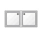 Edenox Fregadero Gama 600 con Bastidor y Estante - EDENOX, 120 x 60 x 85 cm Sin escurridor 2 cubas de 50 x 40 x 25 cm