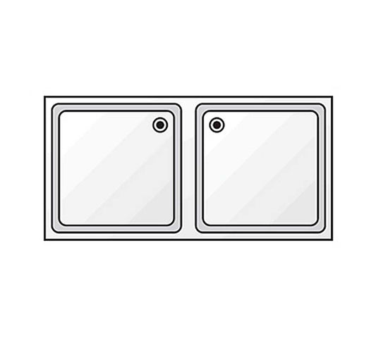 Edenox Fregadero Gama 600 sin Bastidor - EDENOX, 130 x 60 cm Sin Escurridor 2 cubas de 50 x 50 x 30 cm