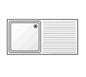 Edenox Fregadero Gama 600 con Bastidor y Estante - EDENOX, 100 x 60 x 85 cm Escurridor a la derecha Cuba 40 x 40 x 25 cm.