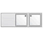Edenox Fregadero Gama 700 Bastidor sin Estante - EDENOX, 210 x 70 x 85 cm Escurridor a la izquierda 2 cubas 60 x 50 x 30 cm