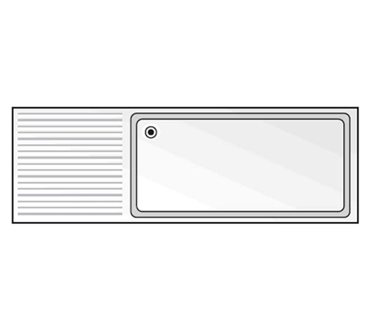 Edenox Fregadero Gama 700 Gran Capacidad sin Bastidor - EDENOX, 180 x 70 cm Escurridor a la izquierda Cuba 116 x 50 x 37,5 cm