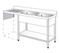 Edenox Fregadero Gama 500 con Estante y Espacio Lavavasos - EDENOX, 135 x 50 x 85,5 cm Escurridor a la derecha 2 Cubas 34 x 36,5 x 15 cm