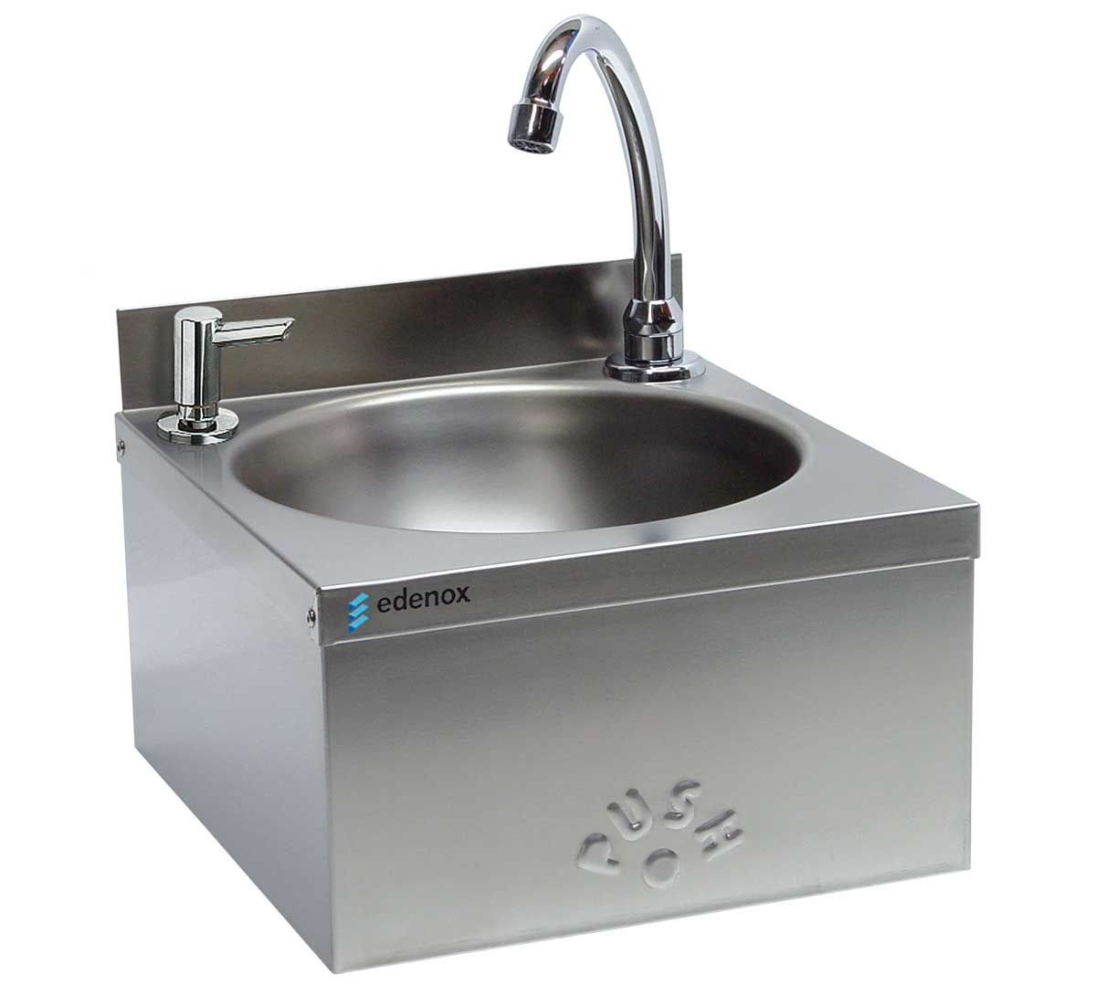 Edenox Lavamanos Mural Caño Giratorio LM-44 Push - EDENOX, LM-44-D - Caño Giratorio + Dosificador Jabón