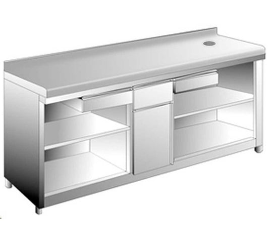 Edenox Mesa Cafetera MAC-2560 - EDENOX, MAC2560O - 2 Estantes Dimensiones 255 x 60 x 104,5 cm