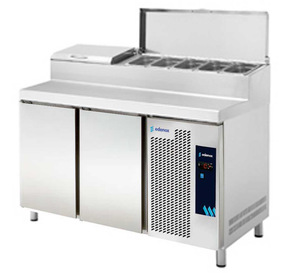 Edenox Serie 700 GN  Pizza/Ensalada - EDENOX, 8 GN 1/4 - 2 Puertas Dimensiones 135 x 70 x 105 cm