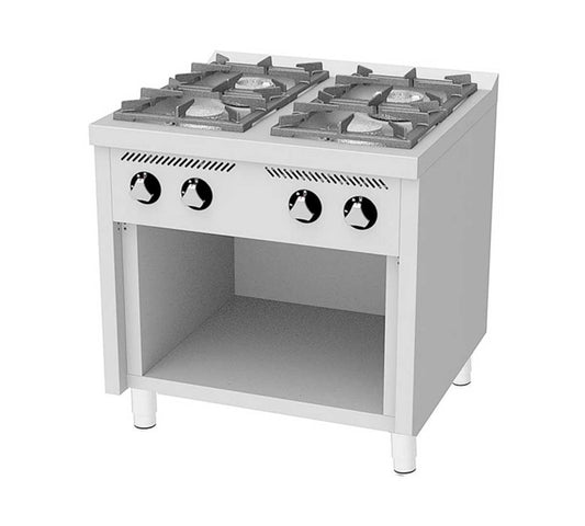 Fainca HR Cocina Serie 750 C de Pie Gas - HR, C4F750E - 4 Fogones Potencia 2x8,5 + 2x6,8 kW
