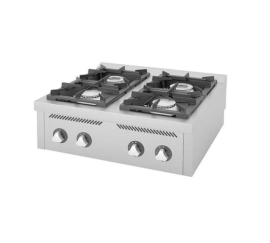Fainca HR Cocina Serie 750 C Sobremesa Gas - HR, C4F750S - 4 Fogones Potencia 2x8,5 + 2x6,8 kW