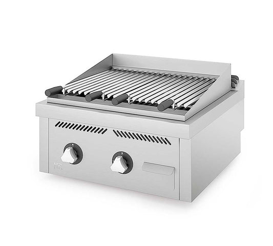 Fainca HR Barbacoa Serie 750 Sobremesa B A Gas - Fondo 75 cm - HR, B7506S - 2 Quemadores Dimensiones 60 x 75 x 41 cm