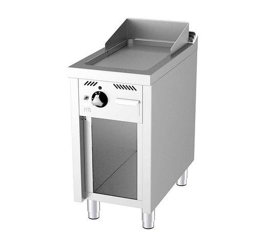 Fainca HR Fry Top Serie 750 de Pie FT Gas - HR, Cromo - Ancho 40 cm Potencia 5,5 kW Dimensiones 40 x 75 x 94,5 cm