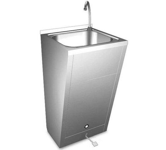 Fricosmos Lavamanos Registrable de Pie con Pedal Push - FRICOSMOS, Un Pedal Agua fría y caliente Dimensiones 45 x 45 x 85 cm