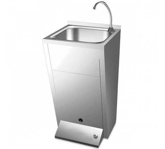 Fricosmos Lavamanos Registrable de Pie con Pedestal y Pulsador - FRICOSMOS, Un Pulsador Dimensiones 45 x 45 x 85 cm