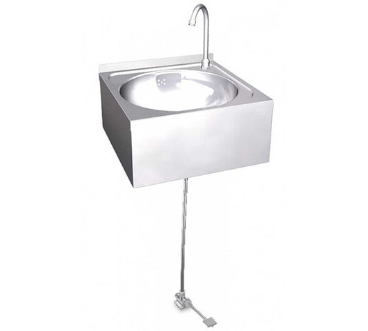 Fricosmos Lavamanos Mural con Pedal Push - FRICOSMOS, Un Pedal Mezcla de aguas automática Dimensiones 45 x 45 x 21,5 cm