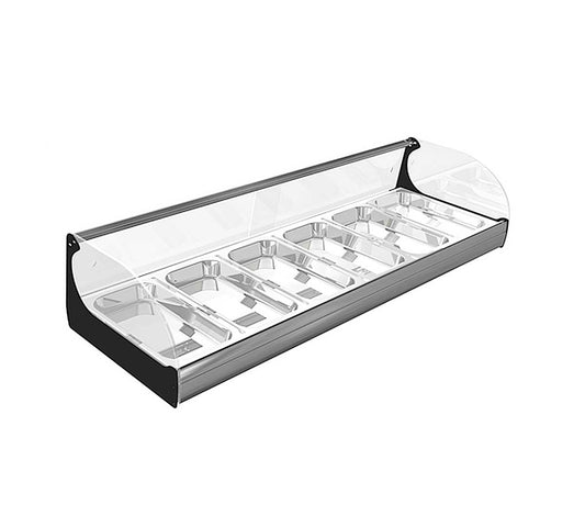 Vitrina Refrigerada Iron Grupo Remoto Industria 90 - R6 - 6 Bandejas GN 1/3 Dimensiones 114,6 x 39 x 21,5 cm